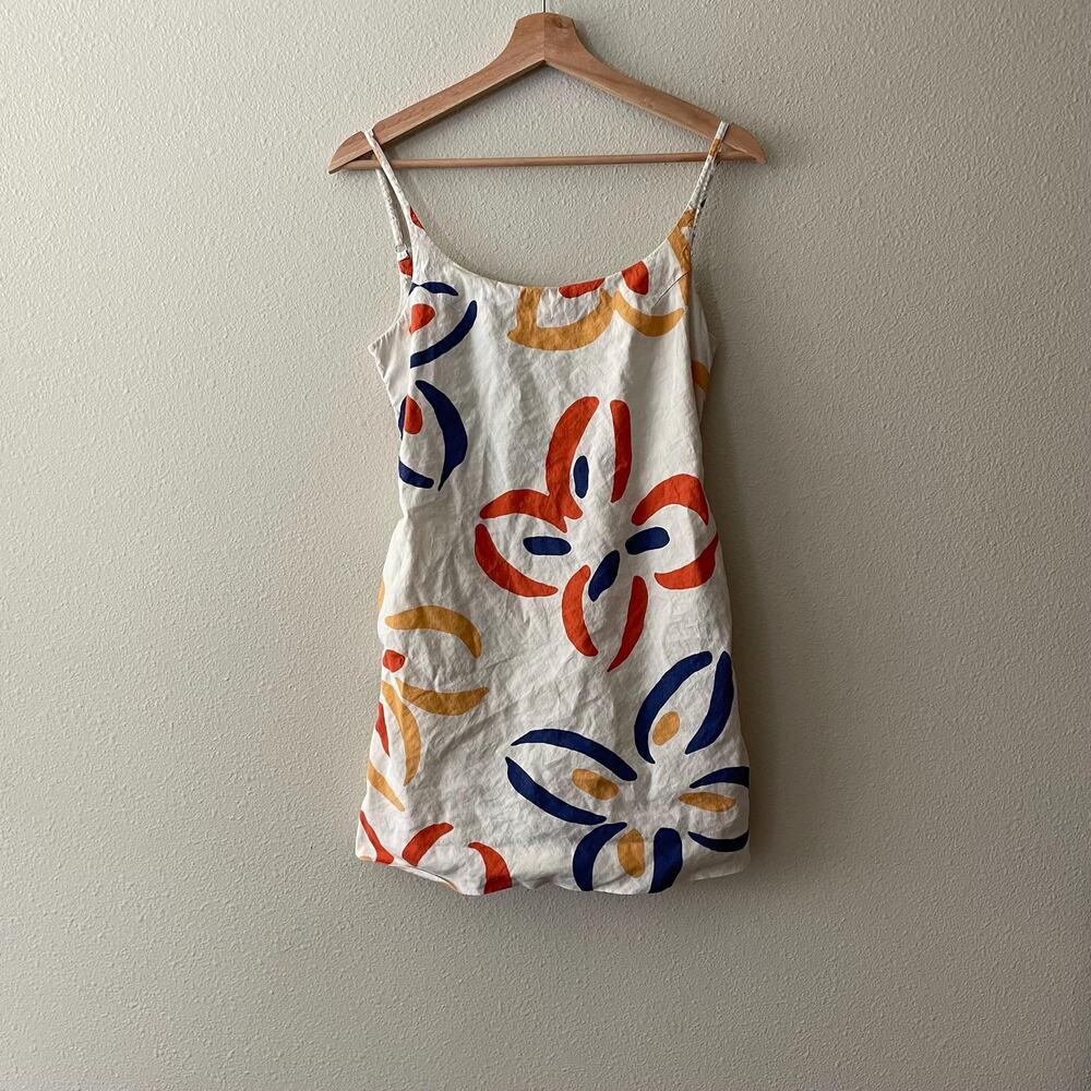 Rebecca Taylor linen blend floral mini dress romper skort | size 0